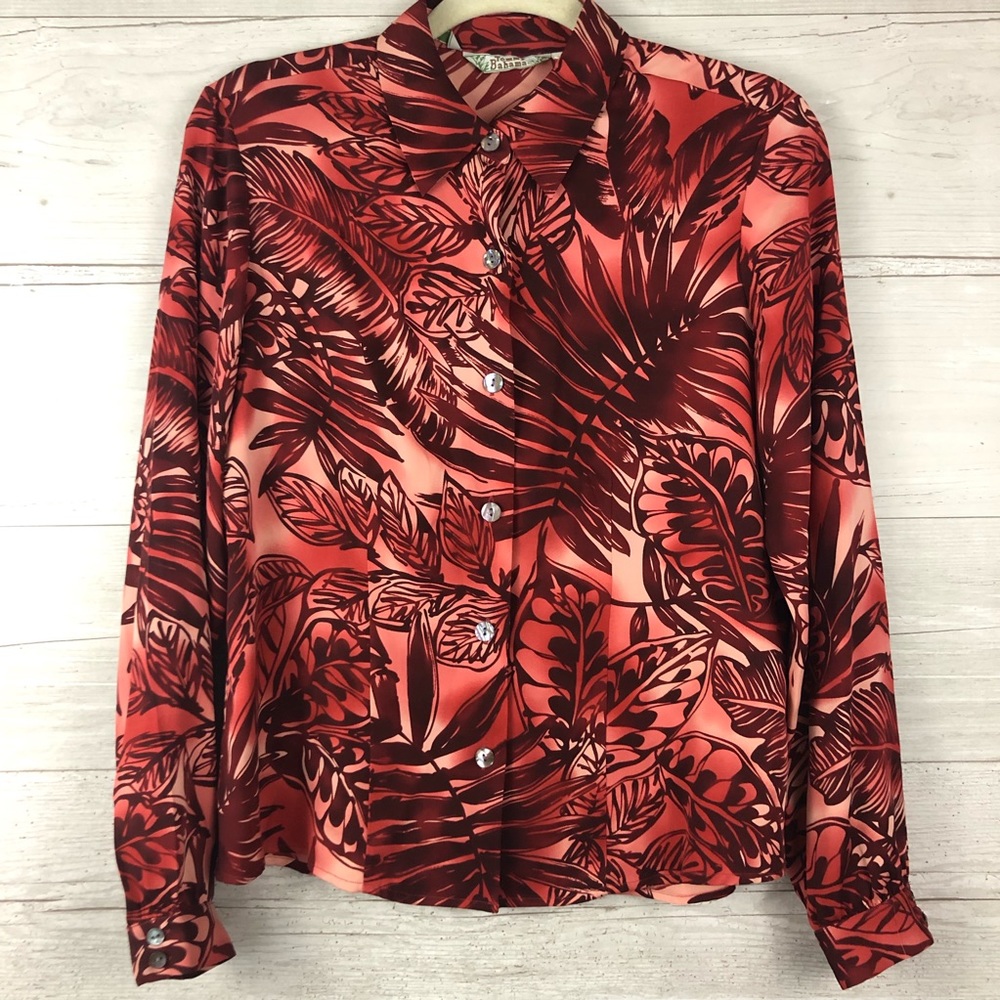 Tommy Bahama Red Silk Button Down Size Small
